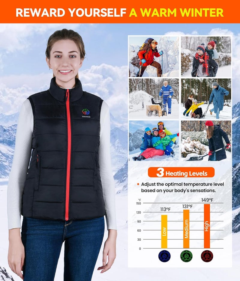 DOACE ® Upgraded Heated Vest for Men and Women, Smart Electric Heating Vest, Lightweight Heated Jacket (Battery Not Included) - Image 5
